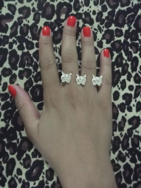 Anel Corujinhas com Strass