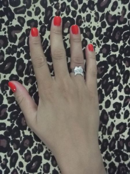 Anel Corujinha Prata com Strass